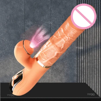 Silicone Dildo Telescopic Vibrator Female Sucking Clitoris Sucker G-Spot Stimulation Vibrating Sex Toy Masturbator Heating Adult 2