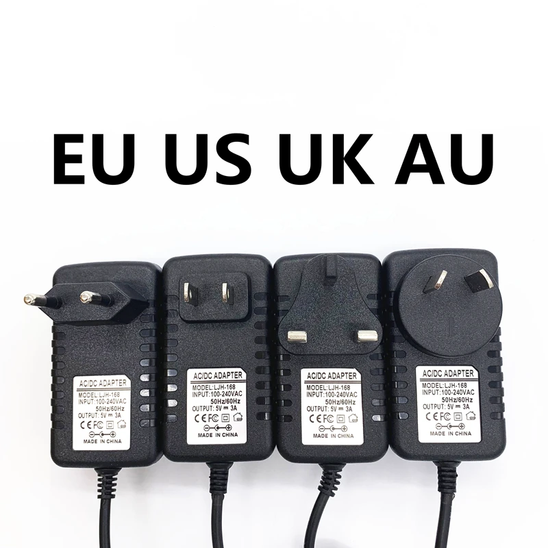 Universal Type-C USB Power Adapter Charger with Switch Button, AC 100-240V to DC 5V 3A Output