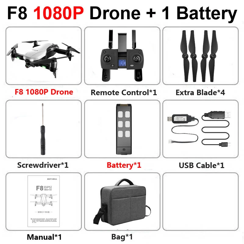 Радиоуправляемый Дрон F8 gps Дрон с Wifi FPV 4K HD камерой бесщеточный Квадрокоптер расстояние 1200 м Fly 27 Mins VS F11 K1 SG906 X12 Дрон - Цвет: 1080P 1Battery Bag