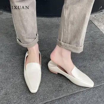 

Low heel office shoes for women pumps 2020 spring new genuine leather solid square toe low heels woman black ladies shoe size 42