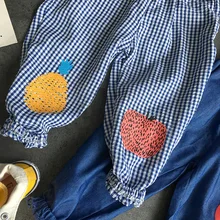 Детская одежда для мужчин и женщин; детские брюки; клетчатые повседневные брюки с фруктами; шаровары; летняя одежда; стиль; для детей 3-8 лет; 19