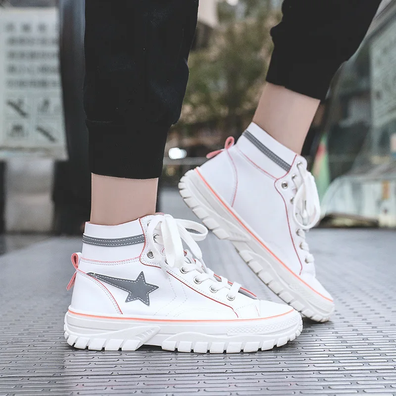 

Sports and leisure shoes female 2019 new tide shoes autumn shoes wild net red high shoes women's shoes