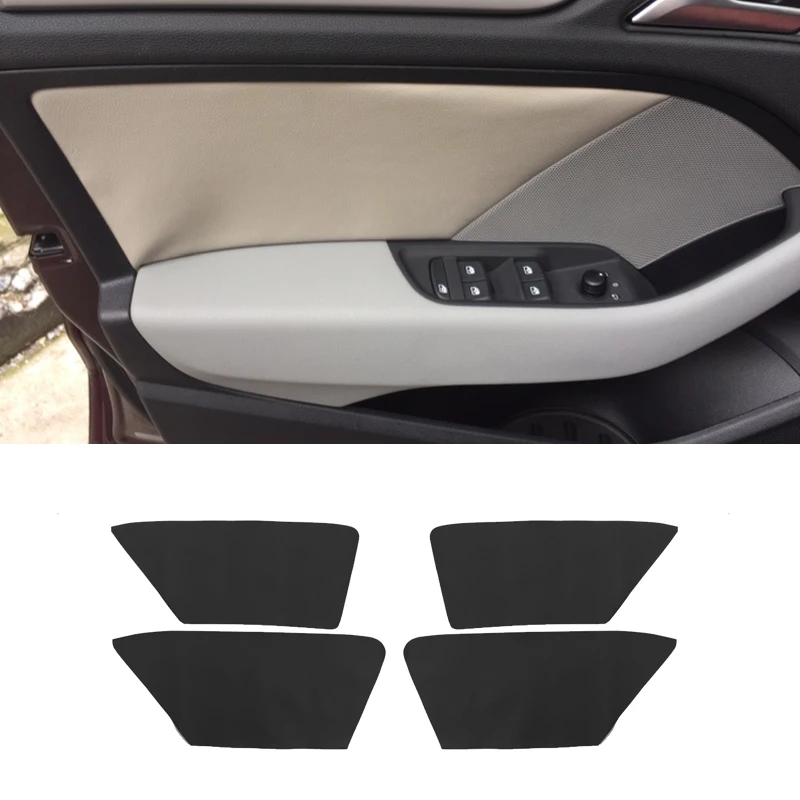 

4 шт., кожаные наклейки на дверную ручку для Audi A3 2014 2015 2016 2017 2018