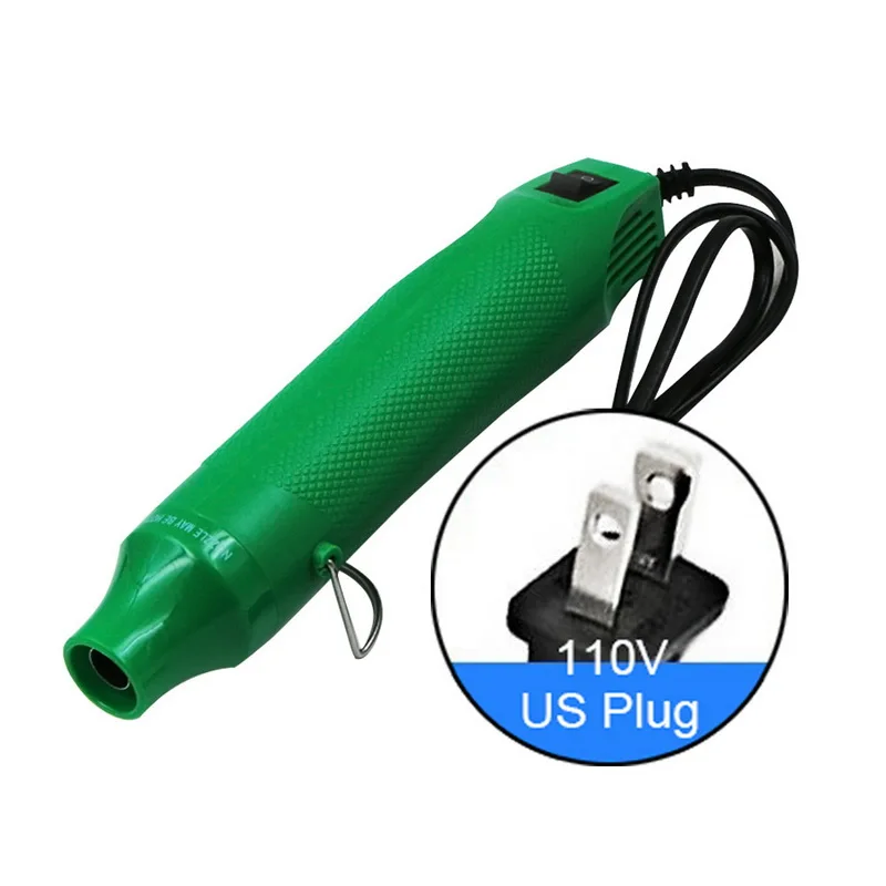 110V Green 220 В/110 В/230 В мини Тепловая пушка портативная электрическая тепловая пушка ручной термоусадочный термоинструмент для самостоятельного тиснения Тепловая пушка 1 шт. Новинка - Цвет: 110V Green