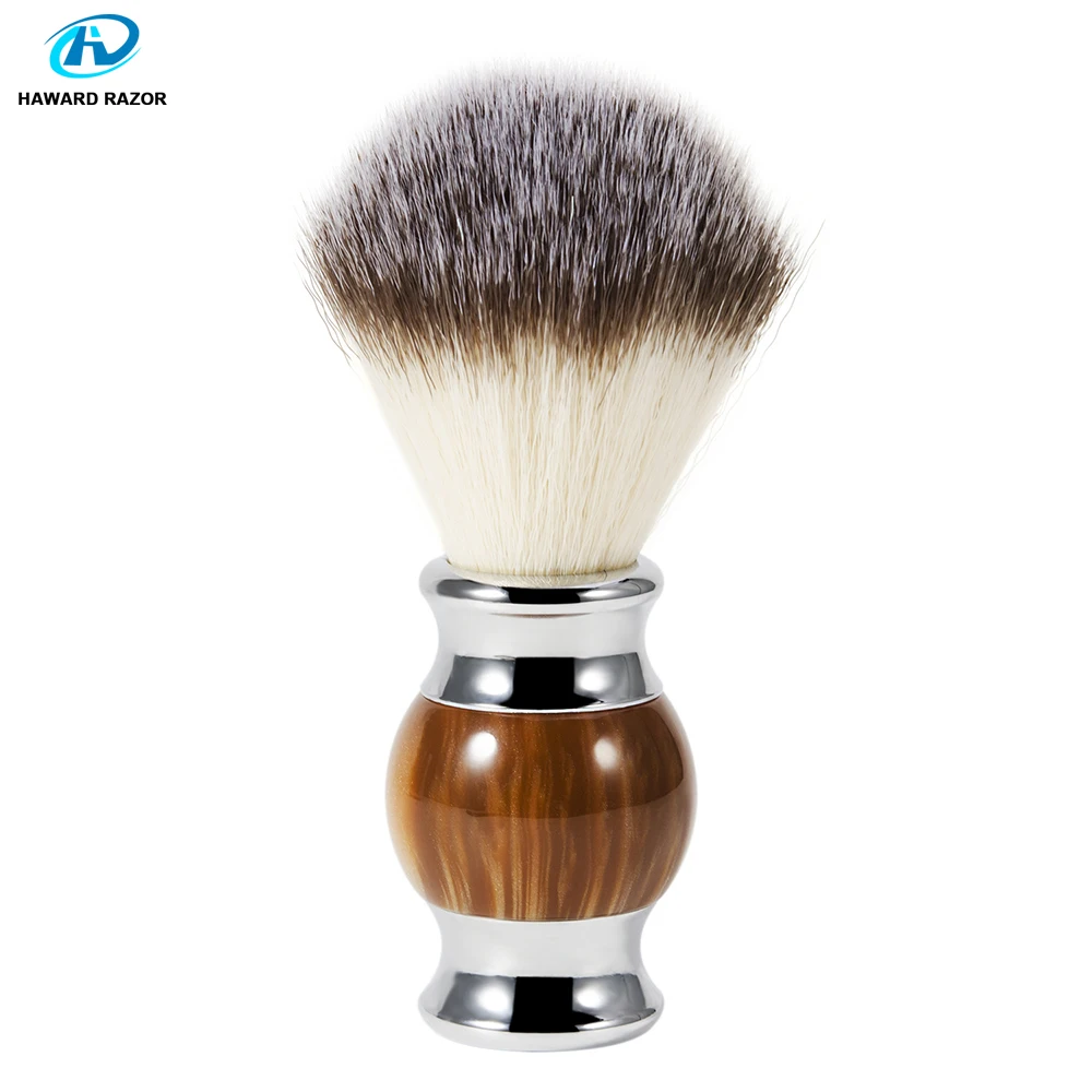 

HAWARD Synthetic (Nylon) Hair Shaving Brush Agate Resin Beard Brush Shaving Soap Brush Soft Hair Mens Facial Wet Shave Brush