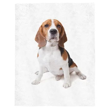 

Animal Cute Dog Beagle Brown Spring and Autumn Soft Flannel Blanket Office Siesta Blanket Sofa Bed Blanket