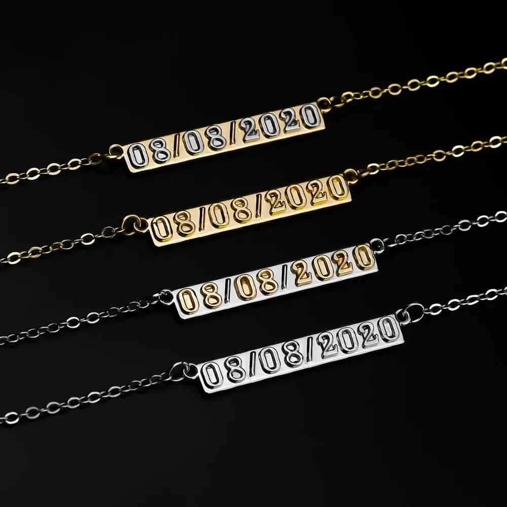 

Personalized Year Number Necklaces Women Custom Year Birthday Date Number Clavicle Chain Unique Commemorating Gift Choker Collar