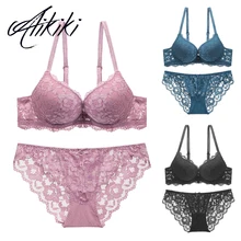 Женские Соблазнительные трусики из кружева, комплекты с бюстгальтером, с пуш-ап вышивкой, кружевное нижнее белье, сексуальное женское нижнее белье, комплект с бюстгальтером для маленькой груди, Soutien Gorge