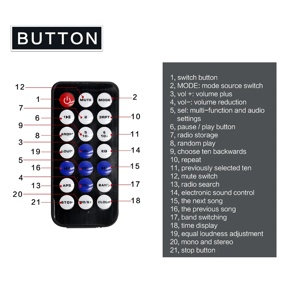 Автомагнитола 1 Din 12 в Bluetooth V2.0 автомобильная аудиосистема стерео вход Aux приемник