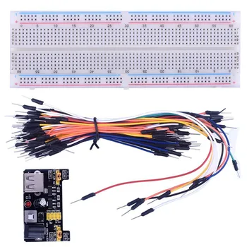 

Electronics Component Basic Starter Kit for Arduino Development Board 830 Tie-points Breadboard Resistor Transistor Capacitor