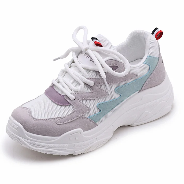 Зеленый Женская обувь; кроссовки на платформе; tenis feminino; женская Вулканизированная обувь; дышащая обувь для папы; модные кроссовки; Basket Femme - Цвет: Зеленый