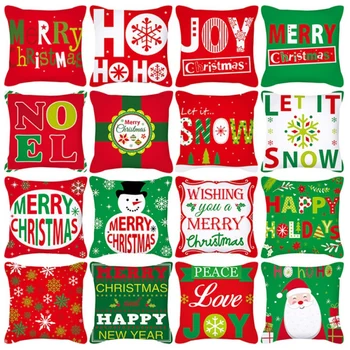 

Linen Christmas Pillow Bedroom Living Room Comfortable Simple Pillowcase Beautiful Home Christmas Decorations Festival Supplies
