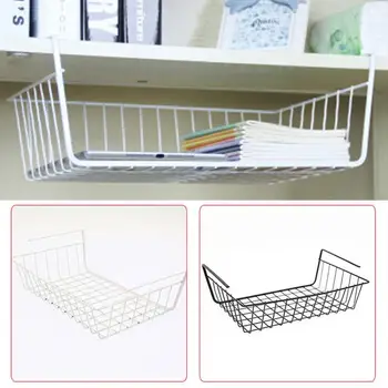 

Durable 2 Colors Hanging Basket Storage Box Space Saver Dormitory Large Volume Table Multifunctional Iron Shelf Home Closet