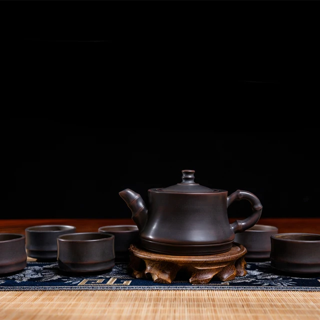 Boerna 200-230Ml Bambusz Teáskanna Qinzhou Kerámia Nixing Tao Teameder Kézzel Készített Teakészlet Puer Oolong Beauty Kettle-Hez - Image 5