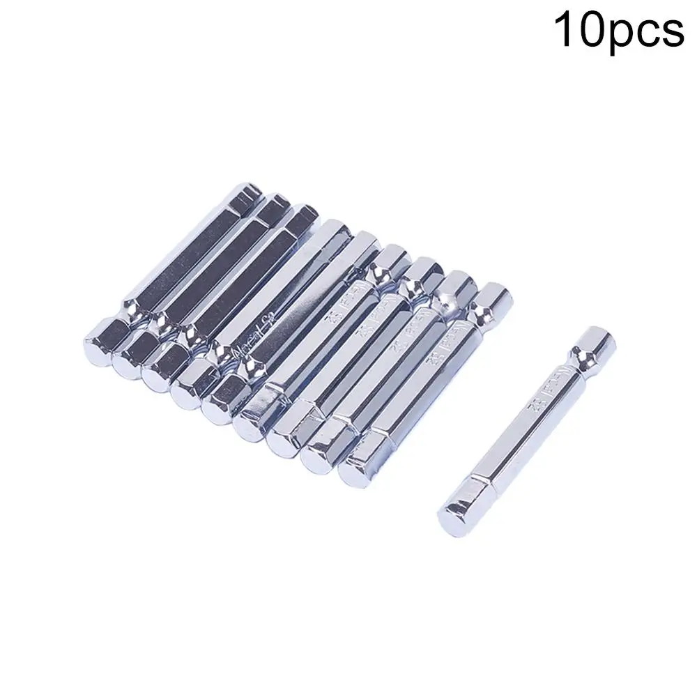 Utoolmart 10 шт. 1/" Шестигранная отвертка бит шестигранный хвостовик шестигранный наконечник S2 стальные магнитные отвертки биты 50 мм для электроинструмента
