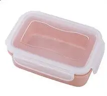Небольшой контейнер Bento для обеда холодильник коробки ящик для хранения мини Ланч-бокс пластиковая круглая посуда портативный контейнер для еды - Цвет: rectangle pink