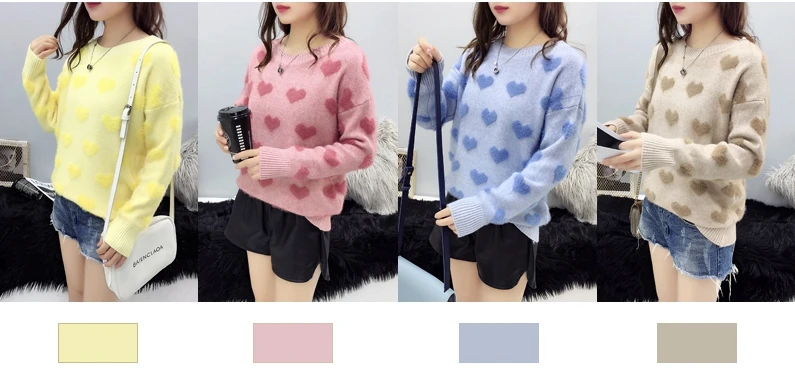Camisola de Amor em Torno do Pescoço Primavera e Outono Pulôver Camisola Nova Tendência Solta Suave Estudante Jaqueta Venda Quente 2021 1 Moda Feminina