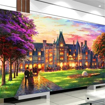 

Full Round 5D DIY Diamond Painting Kit Castle Night Scene Paint with Diamond Embroidery Cross Stitch Mosaic Home Decor