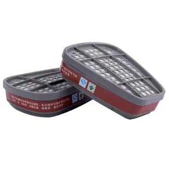 

2pcs/Set New Gas Mask Replaceable Filtering Cartridge Box For 6200/7502/6800 Mask Chemical Respirator Painting Spraying Safety