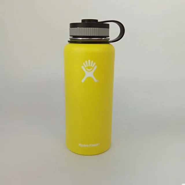 32 oz Гидро фляга 32 унции/40 унций стакан колба вакуумная Изолированная бутылка из нержавеющей стали бутылка для воды широкая Спортивная бутылка на открытом воздухе - Цвет: 32 oz