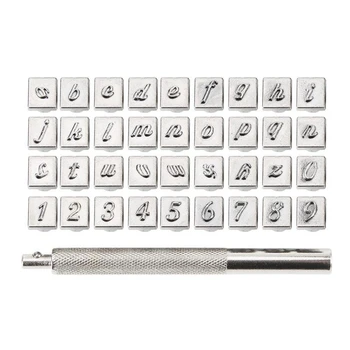 

36 Pcs Stamp Letter Number Stamp Punch Set Hardened Metal Wood Leather Punch Number Tool Leather Craft Stamp 6Mm