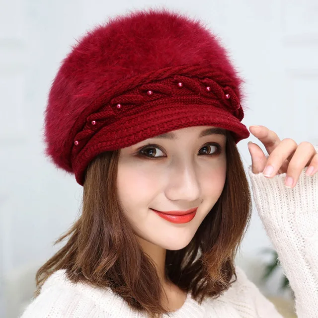 Фирменная Новинка, женская и мужская вязаная шапка с жемчужным декором, зимняя полосатая шапка большого размера, шапка для скейтборда