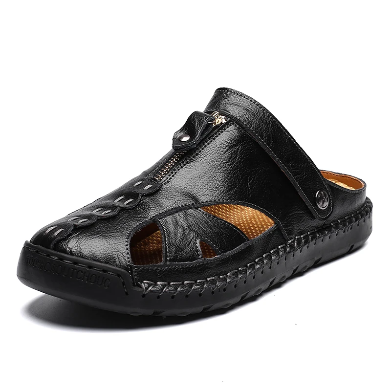 Nuevo verano hombres Sandalias Zapatos casuales al aire libre zapatos planos de la Pu de cuero suave de cuero de mujer Casual zapatos de moda de los hombres sandalias de tamaño 38-48 ascenso