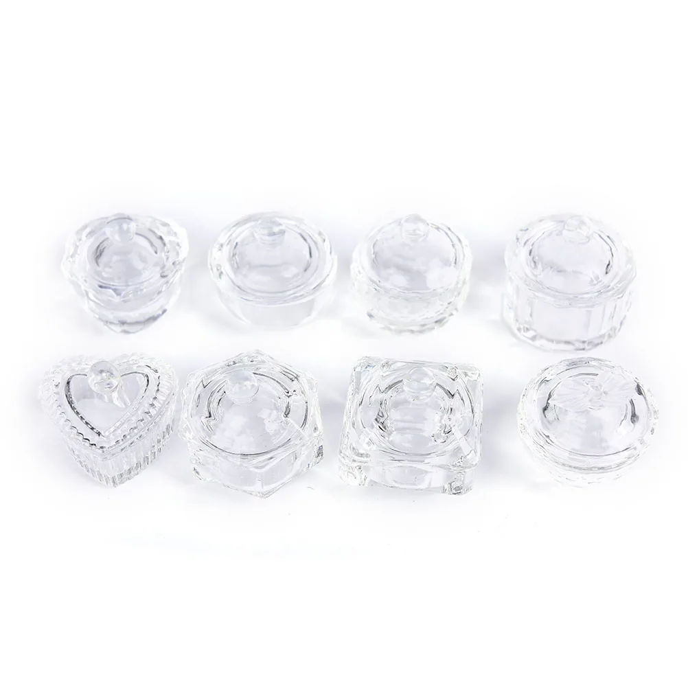 1PC Acrylic Powder Liquid Crystal Glass Dappen Dish Lid Bowl Cup Holder Manicure Equipment Nail Tool For Nail Art