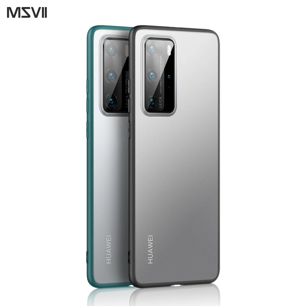 Роскошный чехол Msvii для Huawei P40 Тонкая Матовая Мягкая задняя крышка Pro