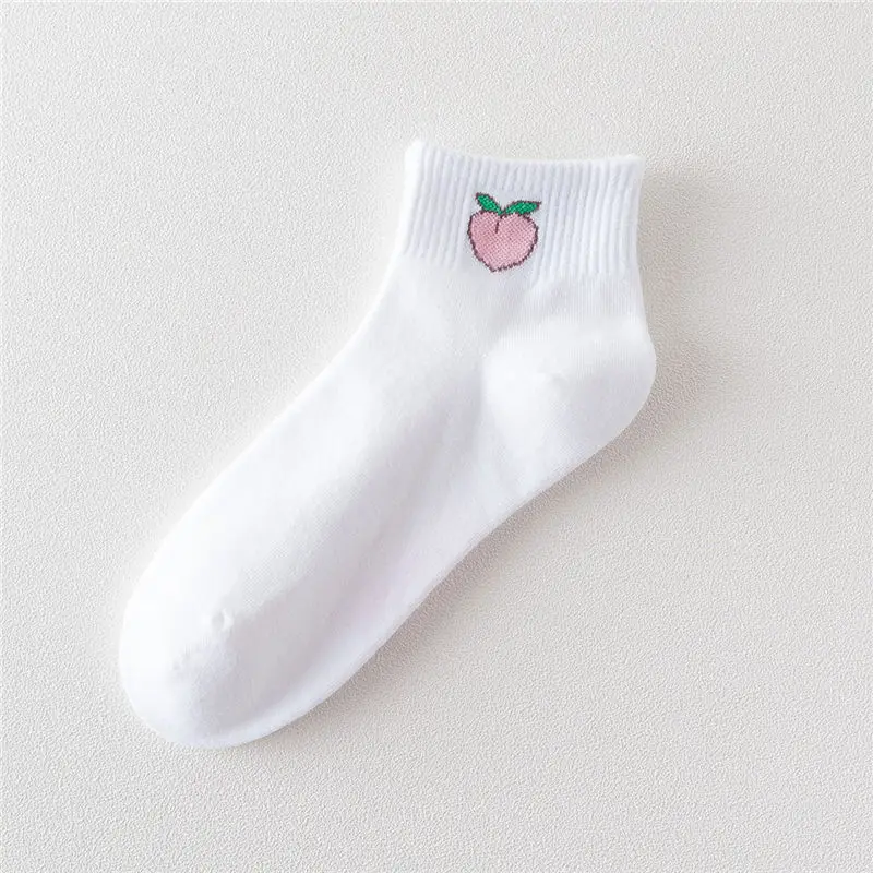 Весна-осень арт свежие фрукты носки-башмачки белые удобные коттоновые носки Dropship - Цвет: 3