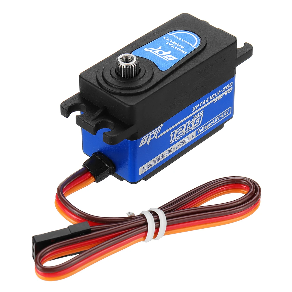 SPT Servo SPT4412LV-360 12KG Digital Servo Metal Gear 360 Degree Large Torque Linear Change for RC Car Helicopter Robot Parts