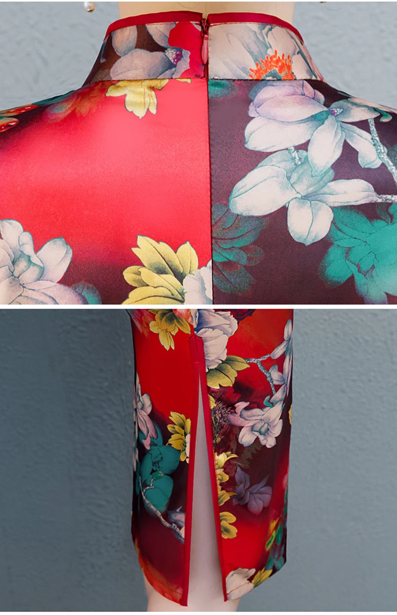 Женщины ежедневно китайский традиционный Qipao Cheongsam с коротким рукавом 4XL элегантные женские платья вечернее платье