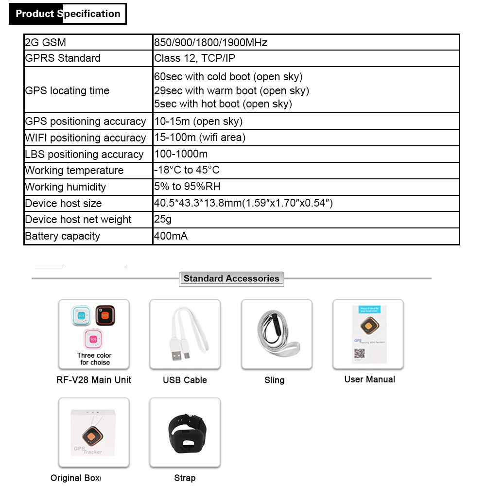 GSM GPRS GPS Elderly senior SOS Button emergency alarm V28 Fall alarm Real-time tracking two way talking Geo-fence elderly care