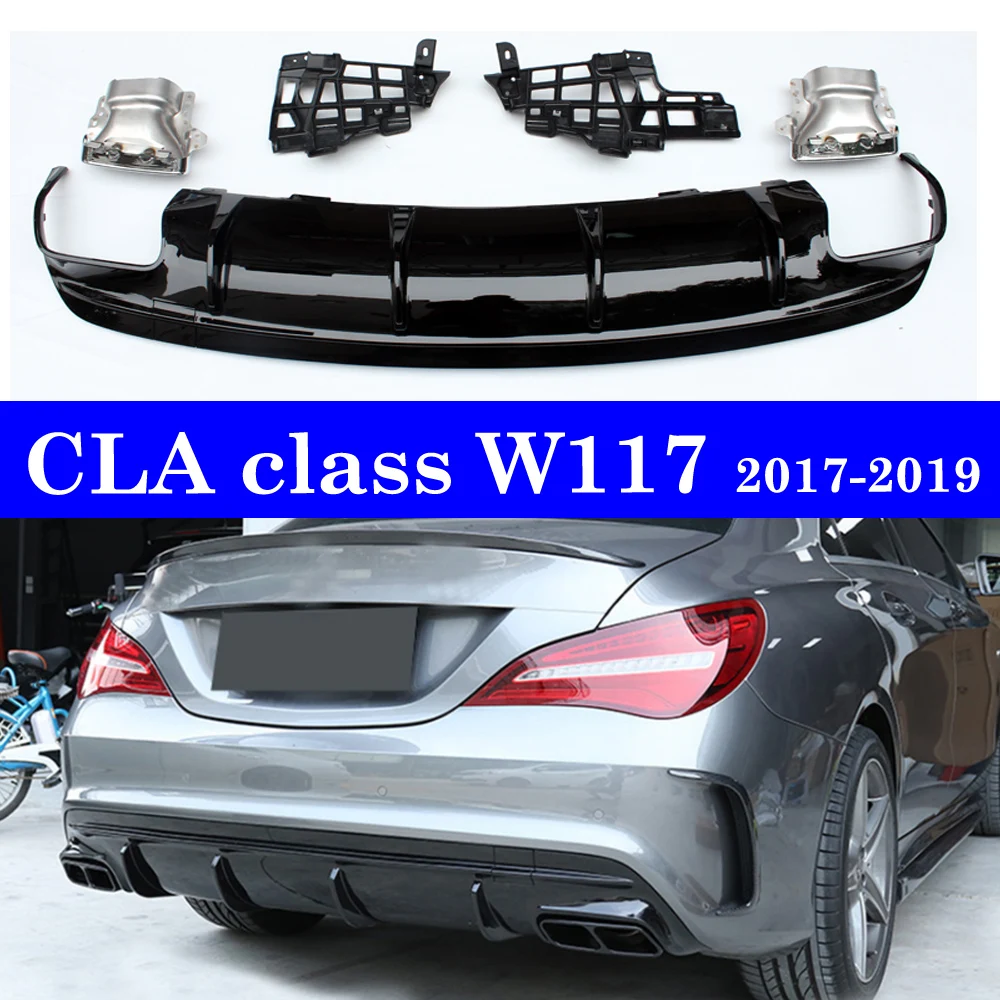 ABS задний диффузор бампер для губ с выхлопным наконечником Mercedes-benz CLA класс W117 CLA45