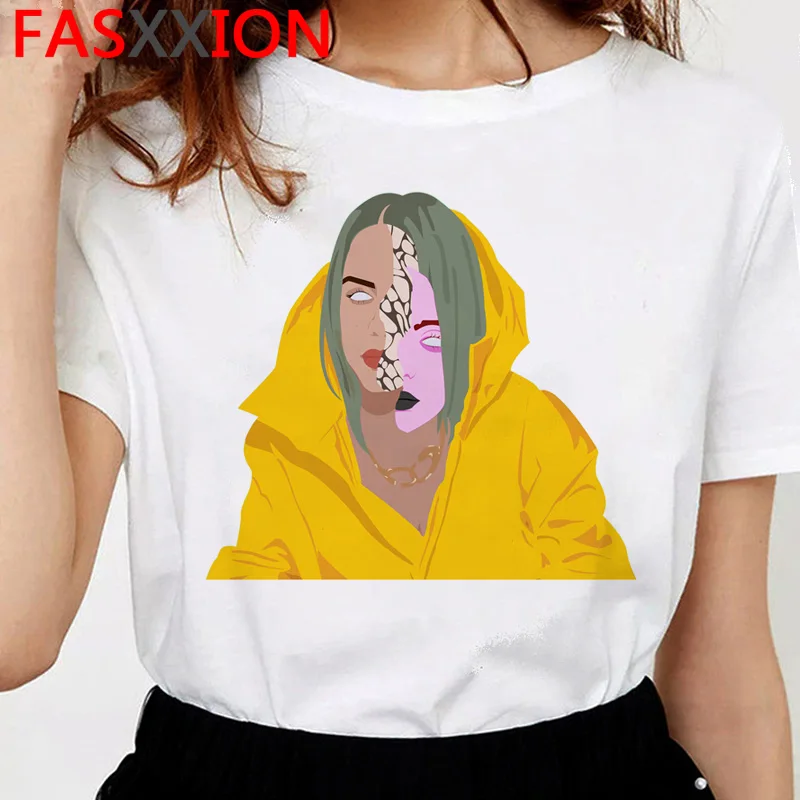 Billie eilish футболка женская мода Топ хип-хоп Футболка harajuku Эстетическая ulzzang 90s футболка kawaii забавная женская с коротким рукавом - Цвет: 1476