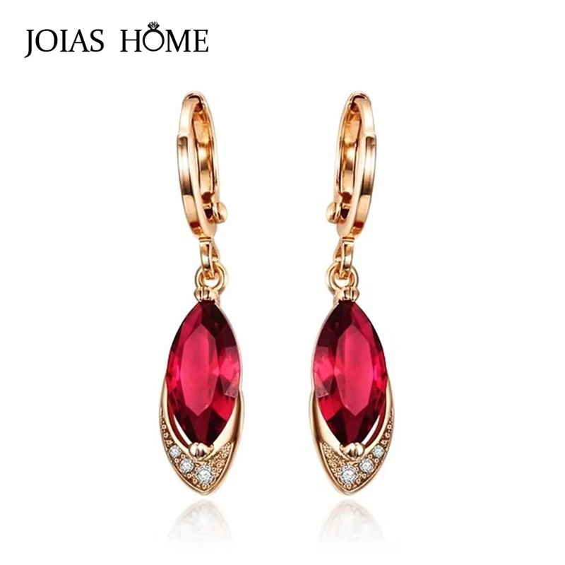 JoiasHome 100% 925 Sterling Silver Earrings For Women Drop Ruby Gemstone Female Fine Jewelry Wedding Party Wholesale | Украшения и