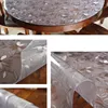 2022 New Round PVC Tablecloth Waterproof Oilproof able Cover Glass Soft Cloth Table Cover Home Kitchen Dining Room Placemat 1mm 2
