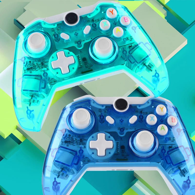 

Wireless Transparent Gamepad Support WiFi USB Direct Connection Game Joystick 3D Rocker Dual Motor Design for PC Windows 10