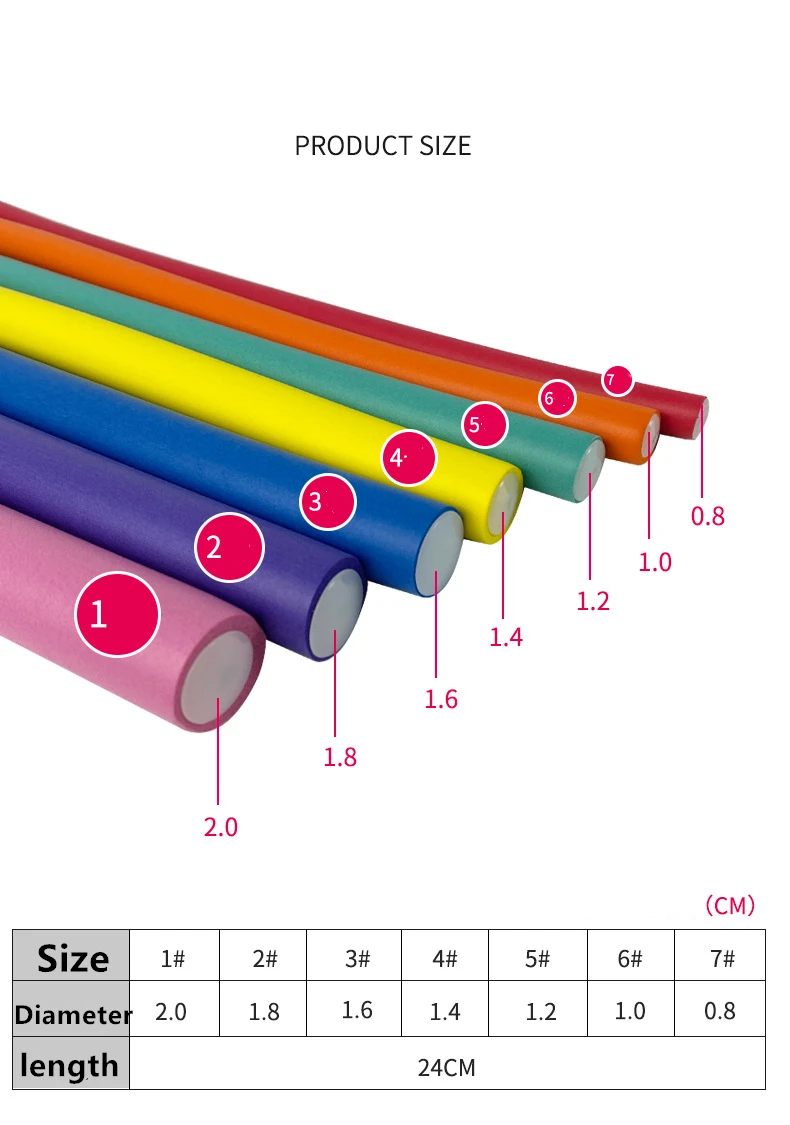 Hair Curling Tools 10pcs Flexible Curling Rods Hair Curlers Set for Short Medium Long hair