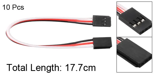 17.7cm 10PCS Uxcell 1/5/10 шт сервокабель-удлинитель Кабель Провод 12,5-32,5 см M к M/M F RC Futaba JR анти-обратного 30/60 жилы провода - Цвет: 17.7cm 10PCS