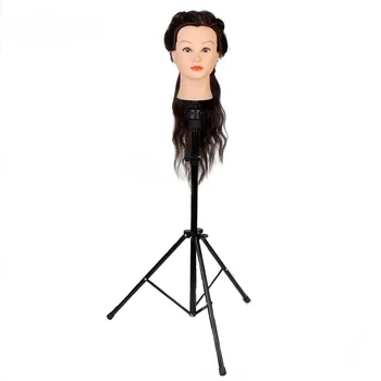 

Stainless Steel Wig Tripod Stand Adjustable Wig Head Holder Salon Hairdressing Training Head Tripod Stand + Carry Bag