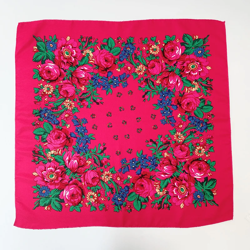 Small Scarf Handkerchief Russian Ethnic Pattern Printed Women - Image 2
