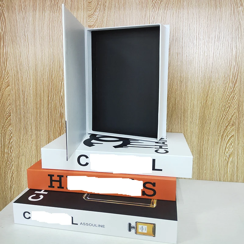 Caja de libros falsos para decoración del hogar, decoración elegante y bonita de escritorio, puede personalizarse, almacenamiento