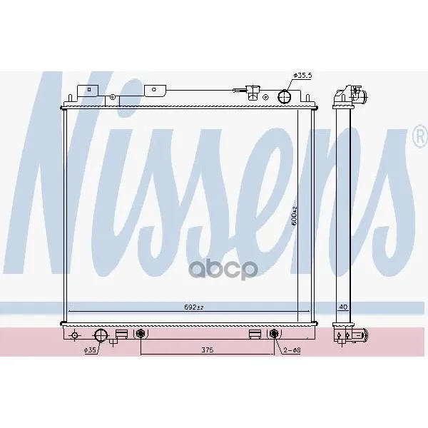 Радиатор Nissan Navara, Pathfinder(05-) 3.0dci M/A /- Ac 68744 Nissens арт. 68744