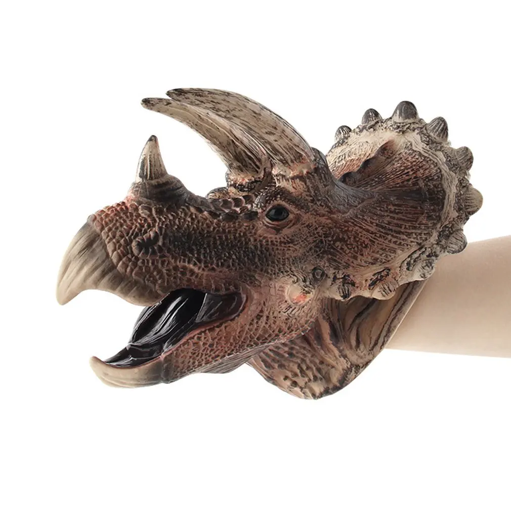 

Dinosaur Hand Puppet Interactive Toy Tyrannosaurus Ox Dinosaur Double Crown Dinosaur Triangle Dinosaur Head Model Toy
