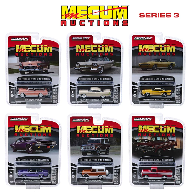 Зеленый свет 1: 64 Mecum по продаже автомобилей сборника серии 3 6 предметов Игрушечная машина из сплава игрушки для детей литой модельный автомобиль подарок на день рождения