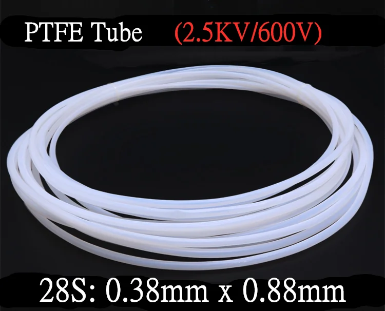 

28S 0.38mm x 0.88mm PTFE Tube F46 Insulated Capillary Heat Protector Transmit Hose Rigid Temperature Corrosion Resistance 600V