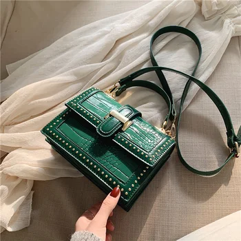 

French Niche Handbags Women 2020 New Simple Shoulder Bags PU All-match Messenger Bag Retro Stone Pattern Ladies Bag