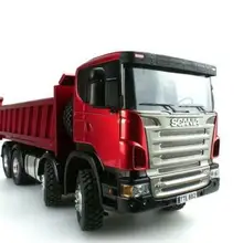 1/14 Металлическое шасси LESU Sca 8*8 самосвал RC грузовик гидравлическая подъемная модель краска красный цвет THZH0475
