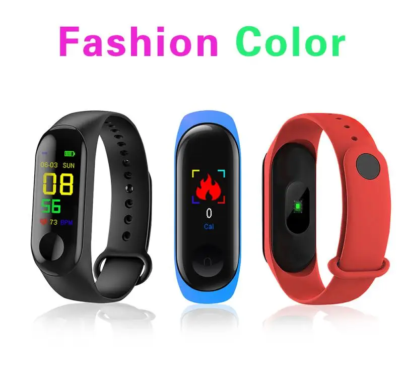 M3 Smart Band Wristband M4 Fitness Watch Blood Pressure/Heart Rate Monitor/Pedometer Waterproof Sports Bracelet for Health | Спорт и